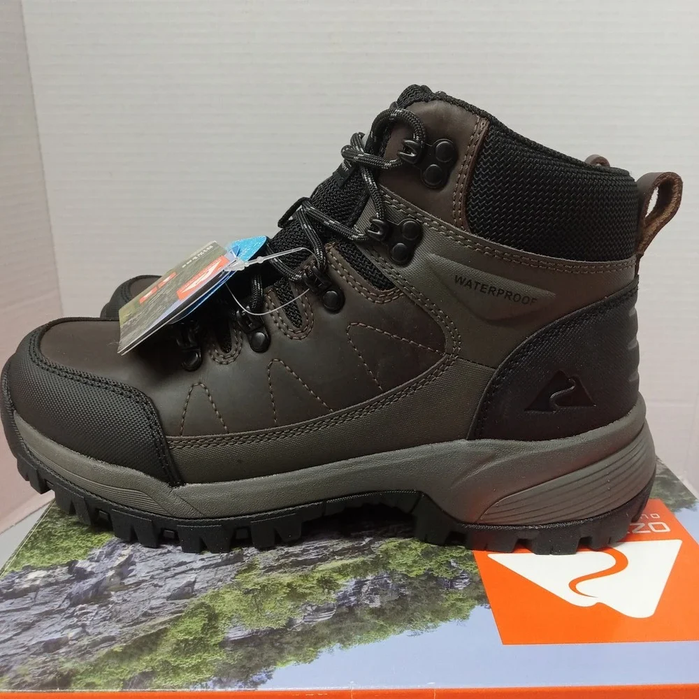 Ozark Trail OT Meadows 2.0 Men's Hiking Boots Size 7 Brown Waterproof Leather